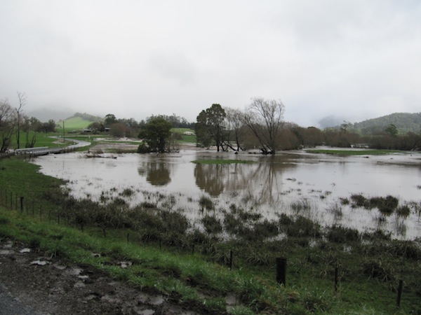 Flooded fields in Pyengana, Tasmania