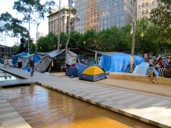 Tents fill Melbourne's City Square