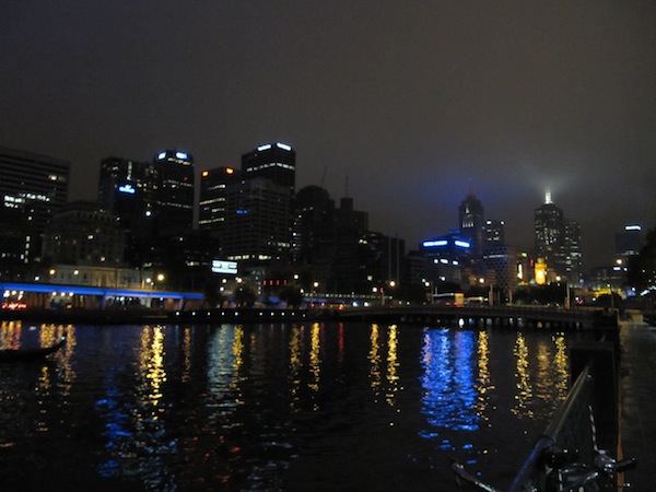 Melbourne skyline after light rain