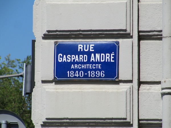 The iconic blue street name plates of Europe.