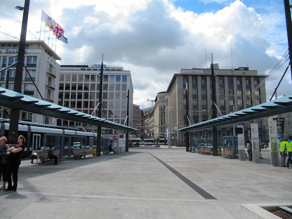 New tram stops in Geneva