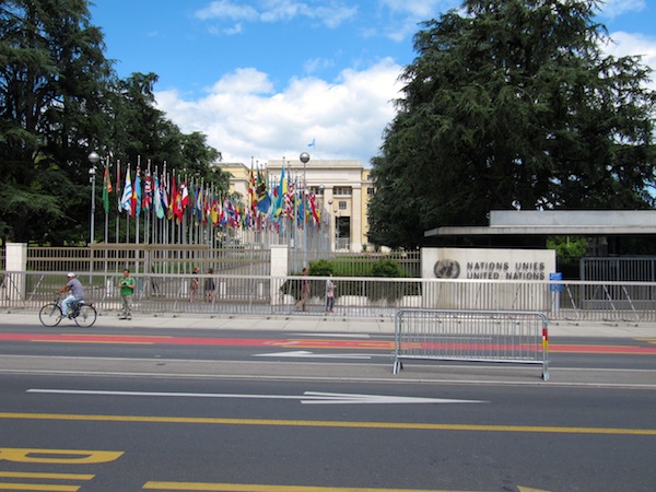 Public entrance to the United Nations in Geneva