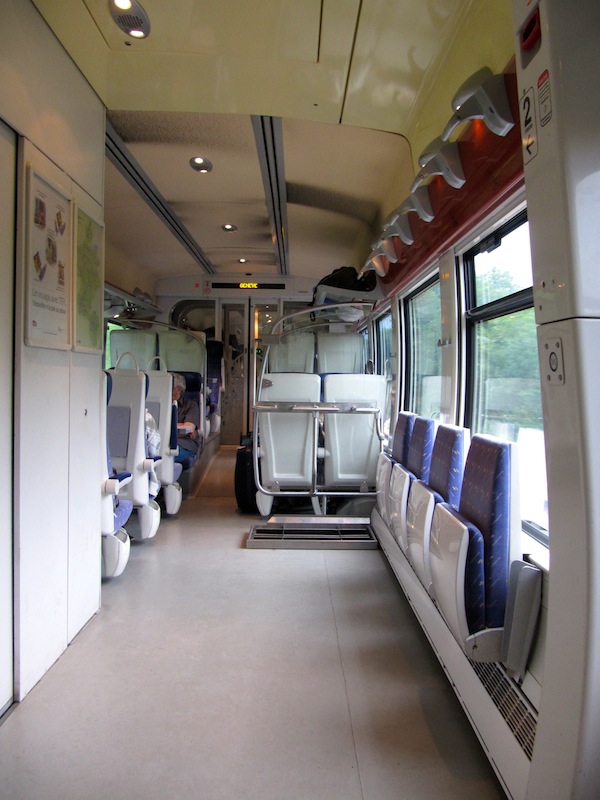 Spacious SNCF TER train carriage