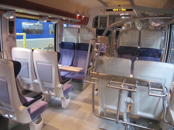  Inside a regional TER train carriage