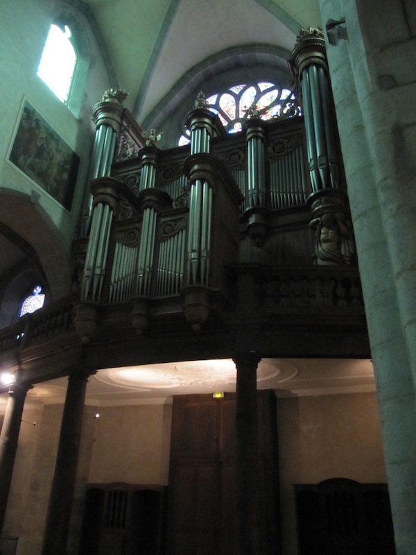 Walking into the cathedral means walking under the organ pipes.