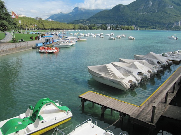 Lake Annecy is home to many leisure boats and craft.