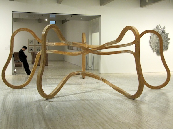 An organic wooden sculpture