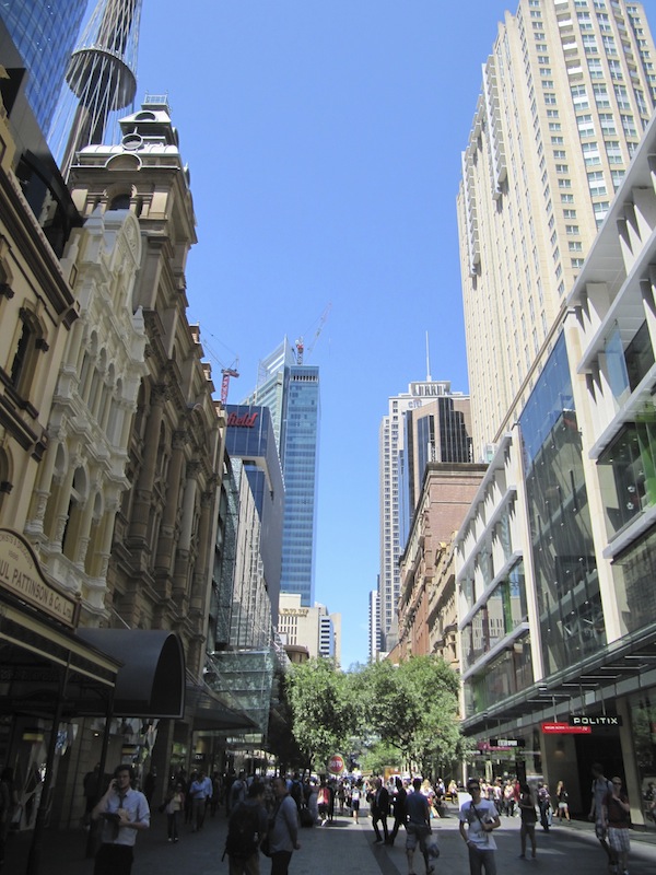 New buildings loom over old in the centre of Sydney