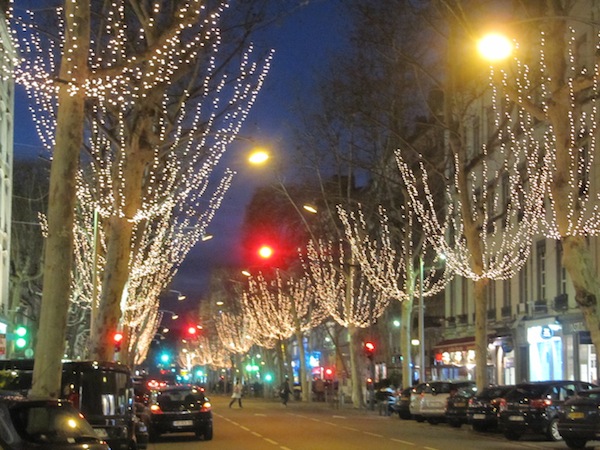 Christmas lights along Cours Franklin Roosevelt, Lyon