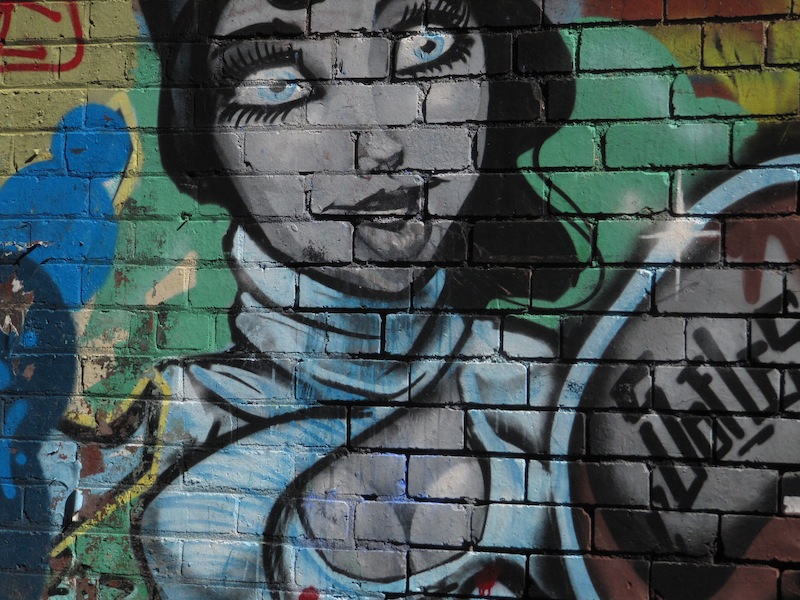 Graffiti image of a young woman