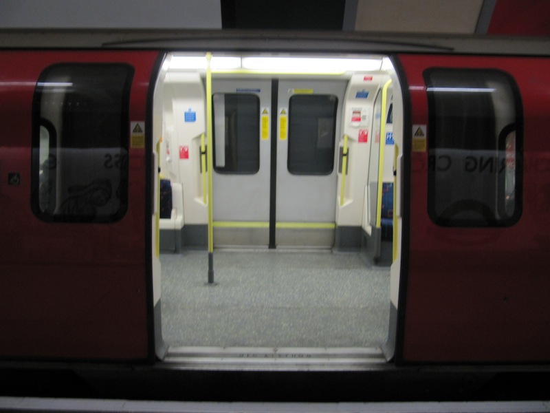 Open doors of a London Tube train