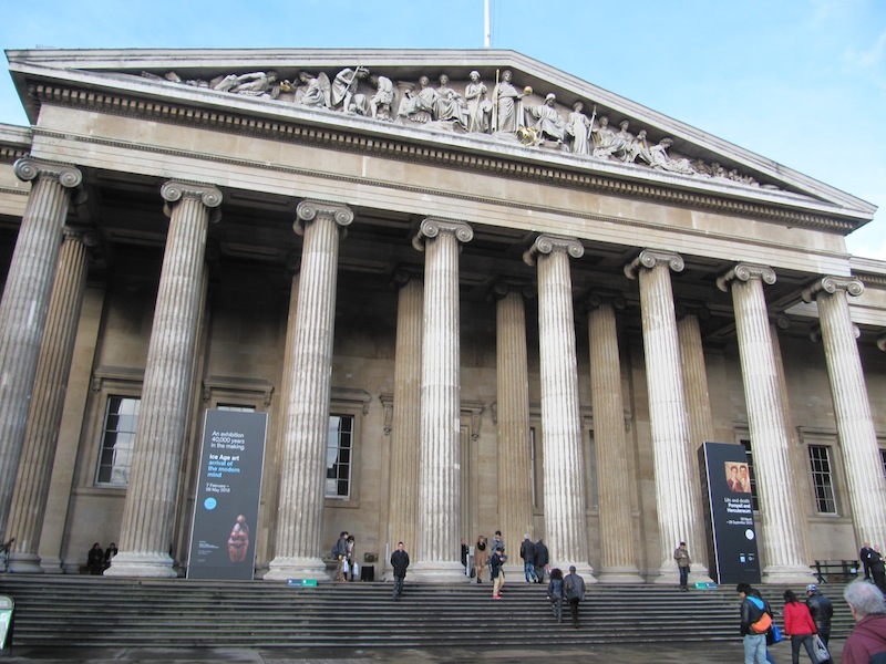 Grand portico entrance of the British Museum