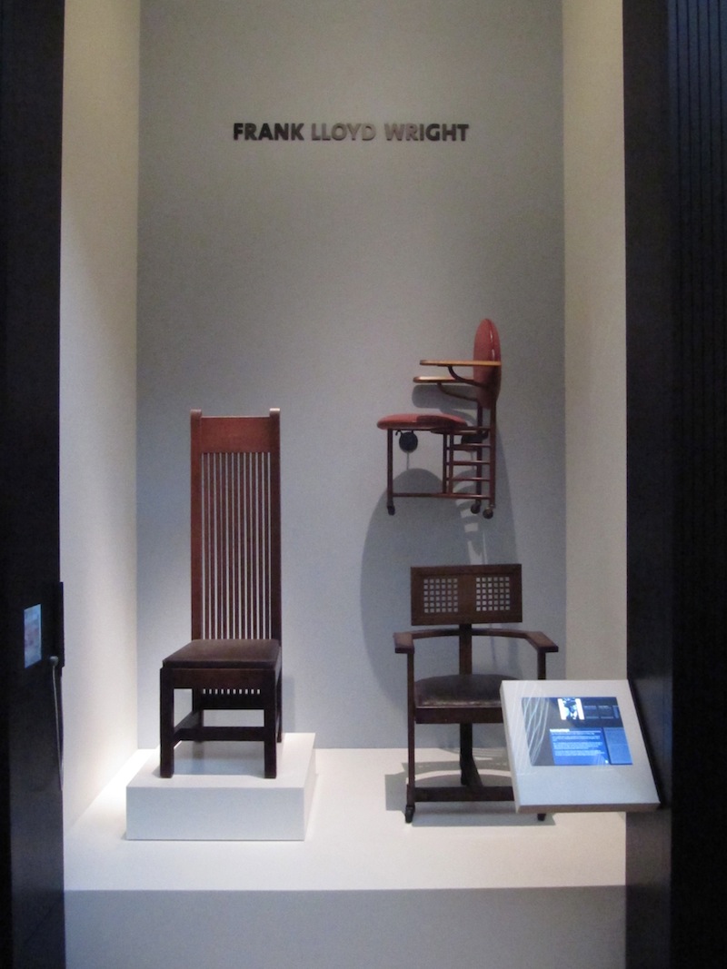 Furniture on display from Frank Lloyd Wright