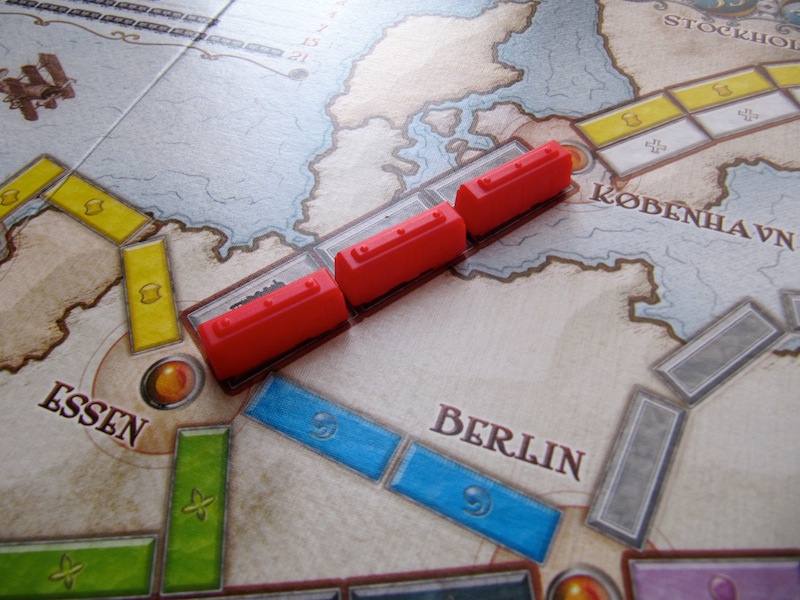 Megan&rsquo;s first move in Ticket to Ride