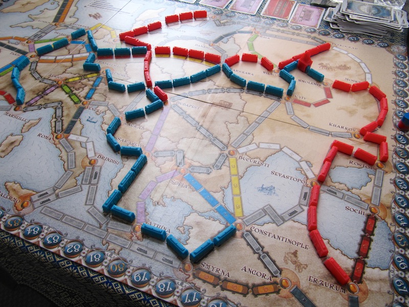 Our first completed game in Ticket to Ride