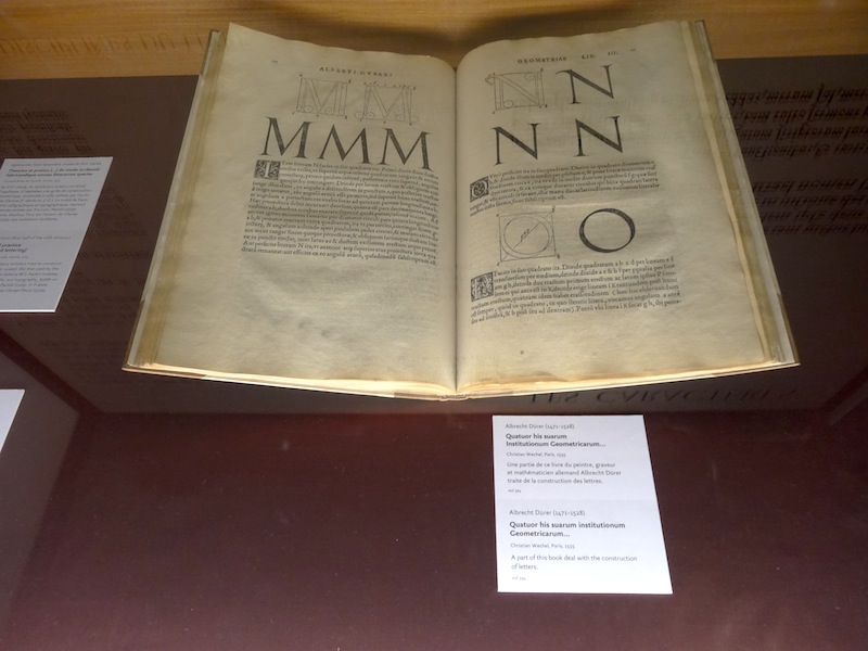 A guide to typography by Albercht Dürer in Lyon's printing museum
