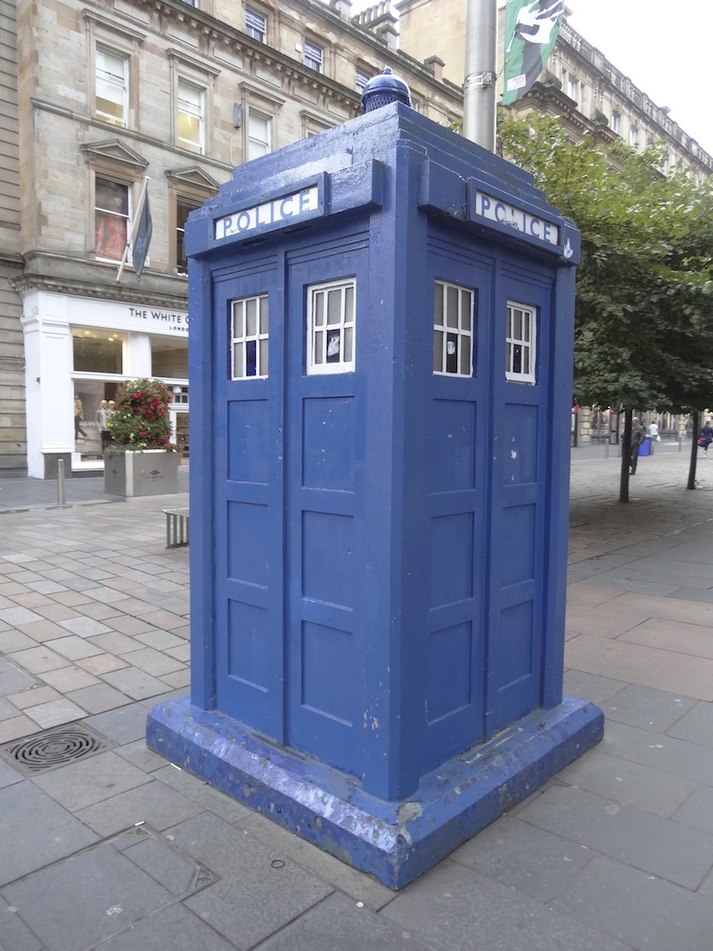A police box awaits Doctor Who fans visiting Glasgow