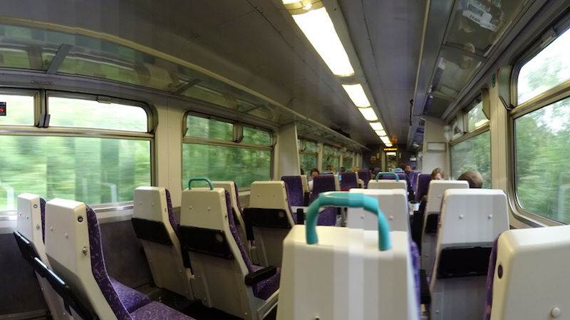 Inside our Scotrail carriage. The panorama mode had some problems switching this together.