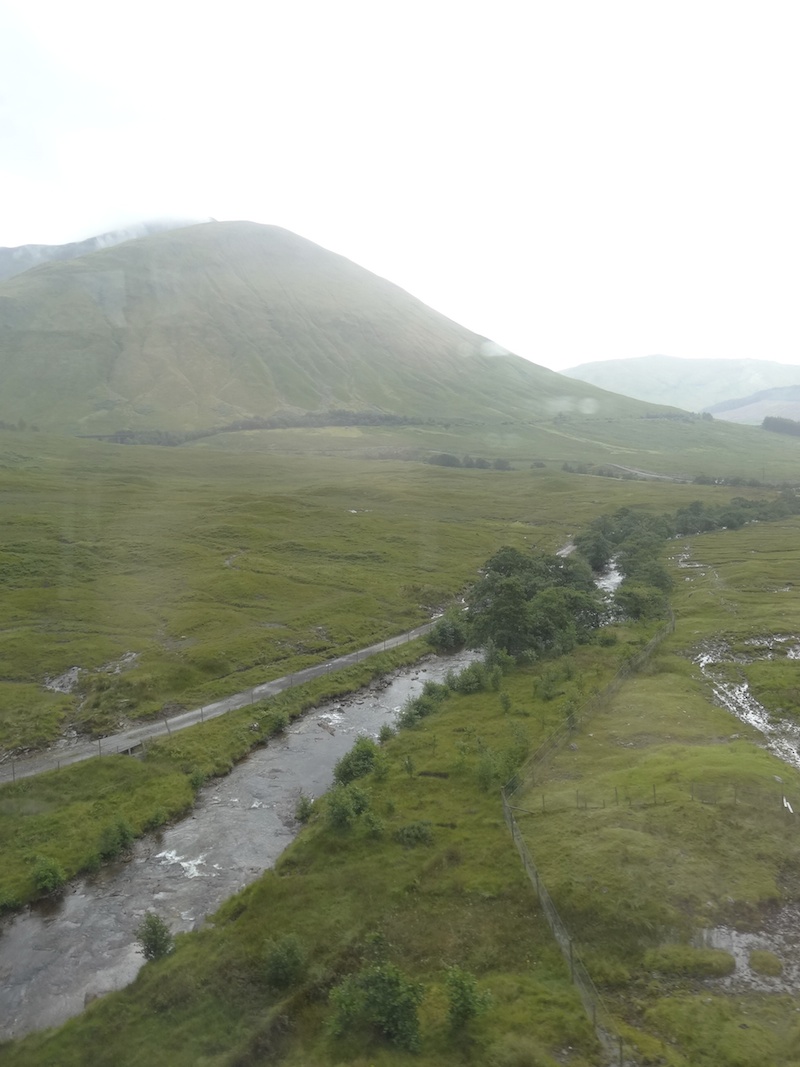 Water flowing through the Scottish landscape