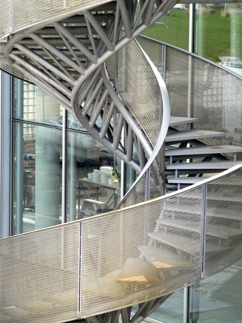 A spiral stairwell outside the Roman museum