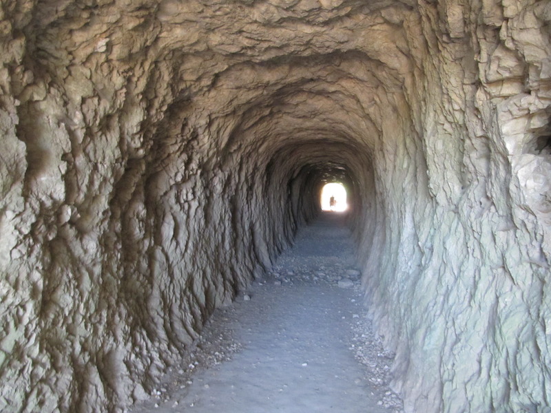 Tunnel carved through rock