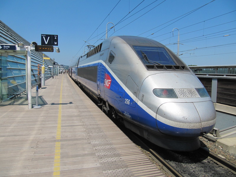 TGV alongside Avignon&rsquo;s TGV train station