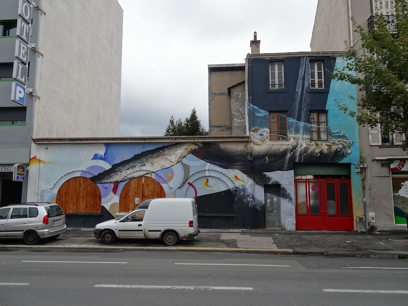 Mural of a whale