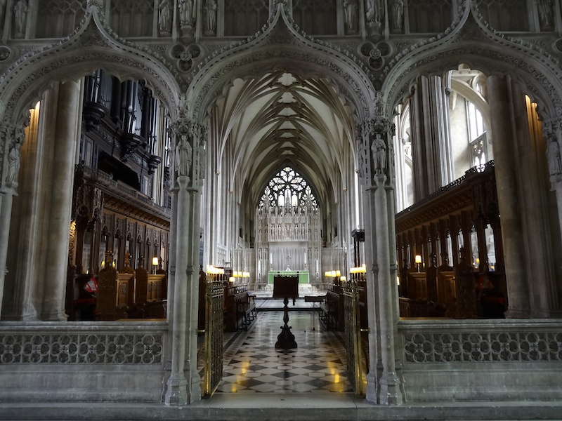 Inside Bristol cathedral
