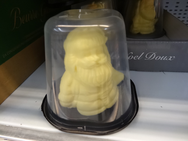 A Santa made from butter