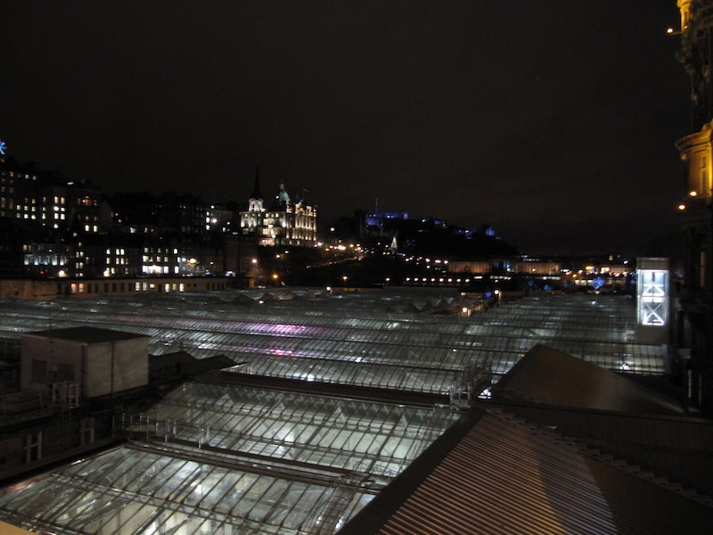 Looking over the glass roof of Waverley Train Station