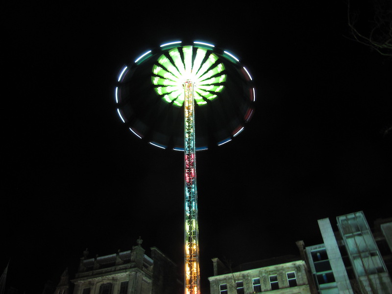 Fairground ride in a Christmas market