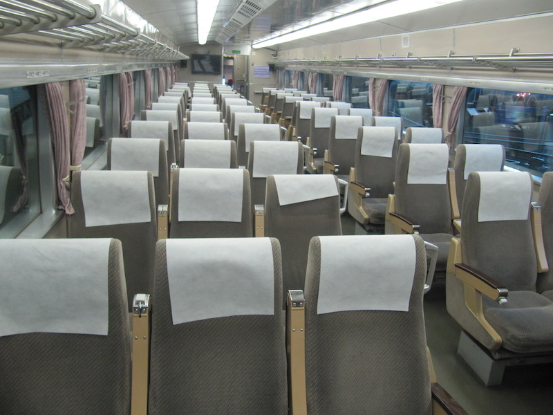 Inside a Japanese bullet train