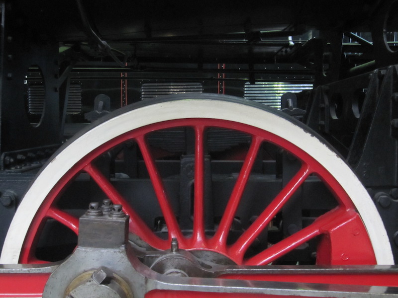 Partial wheel of train engine
