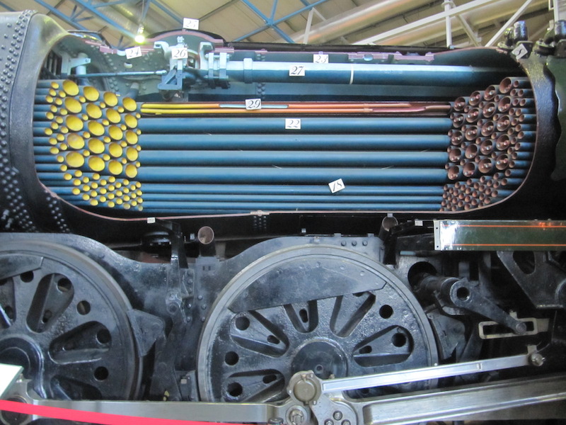 Full size cut aways showing the engine&rsquo;s workings