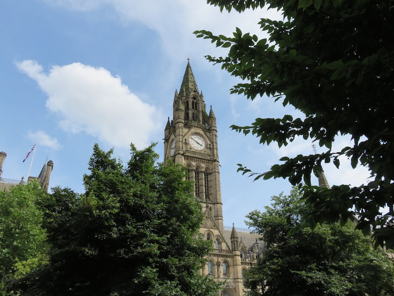 Manchester town hall&rsquo;s clock tower
