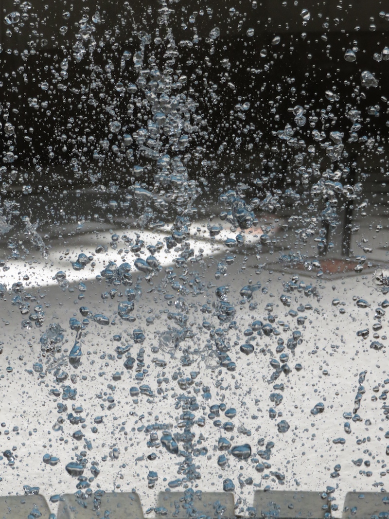 Water droplets caught mid-air