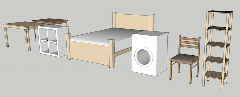 Our growing collection of furniture recreated in SketchUp