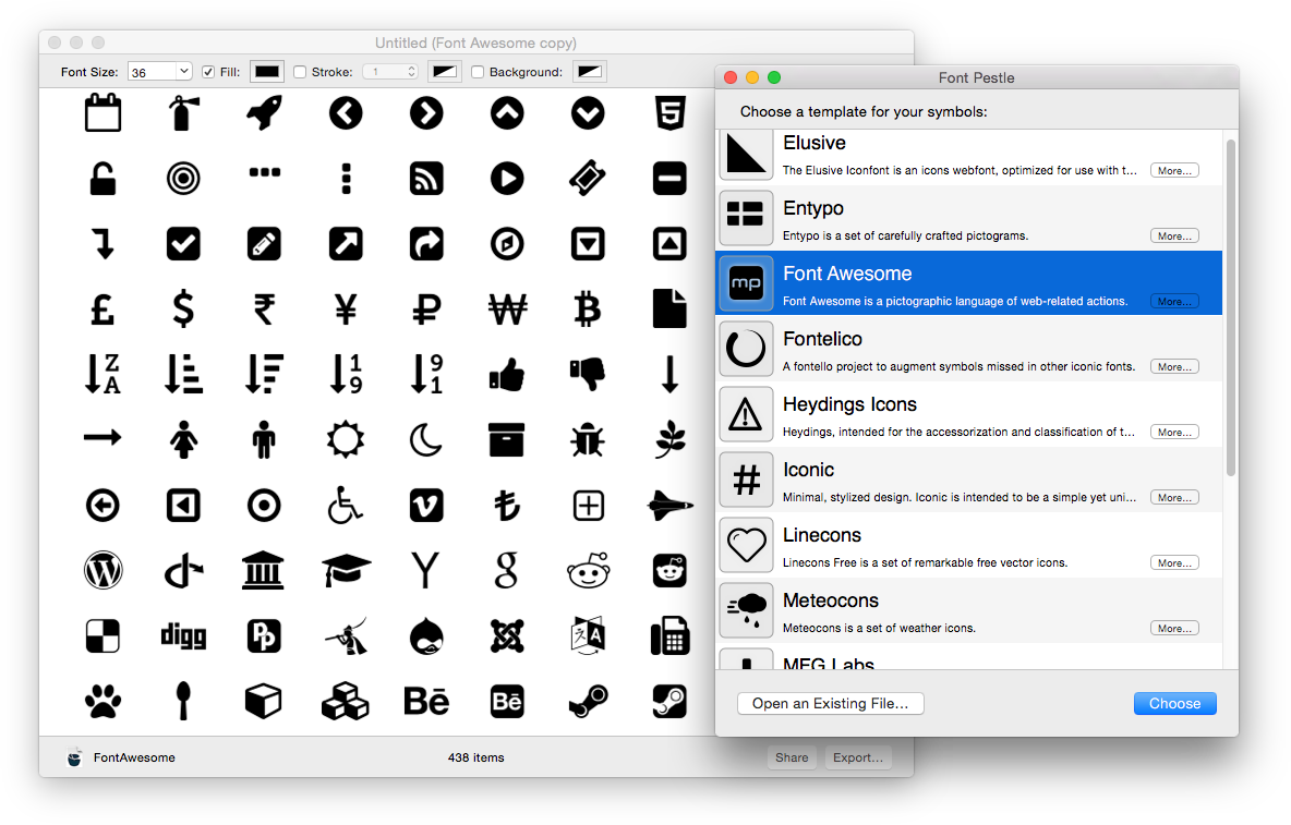 Miln Font Pestle on OS X 10.10 (Yosemite)