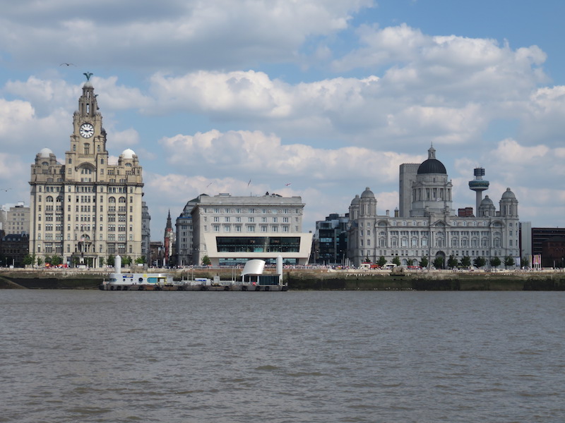 The Three Graces seen from the Mersey ferry
