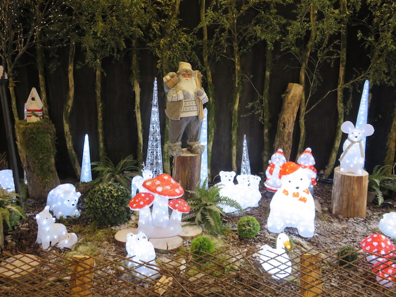 Christmas decorations in a local garden centre