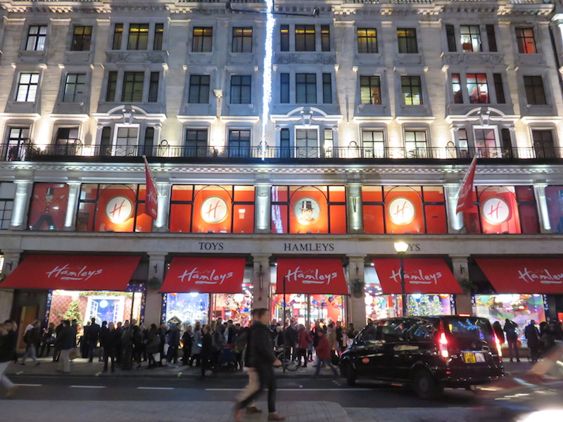 Hamleys toy store at Christmas 
