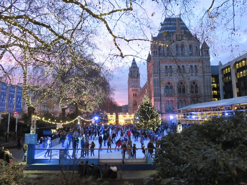 Ice rink outside Kensington museums