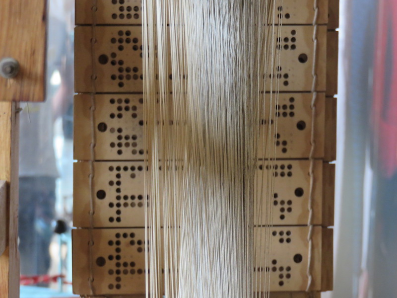 Detail of a punch card directed loom