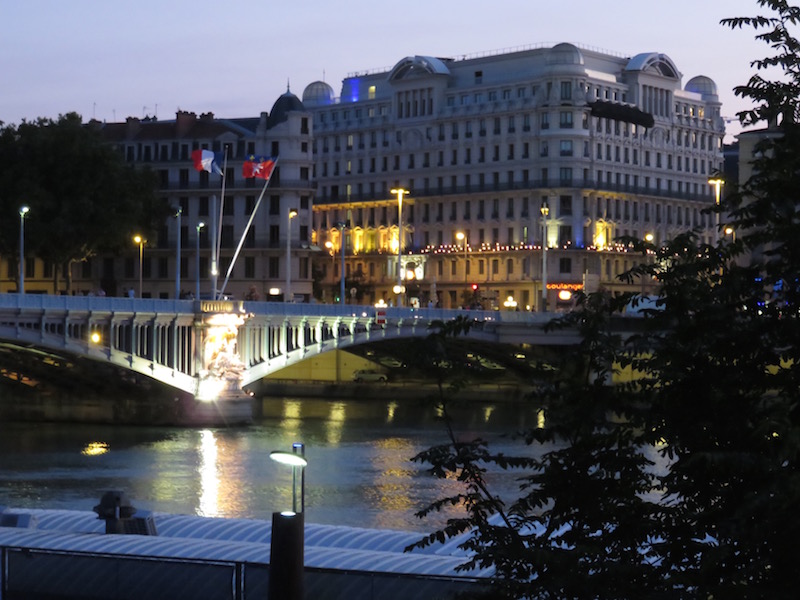 Bridge spanning the river Rhône in Lyon.
