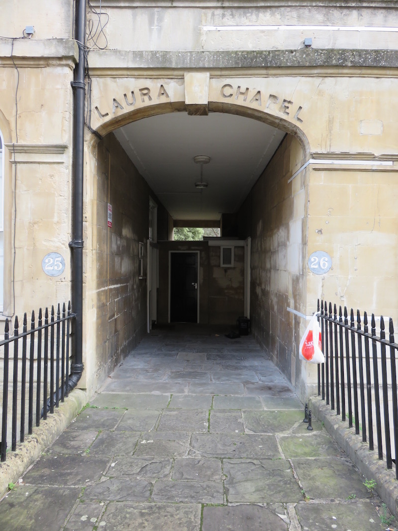 Carved name above a passageway