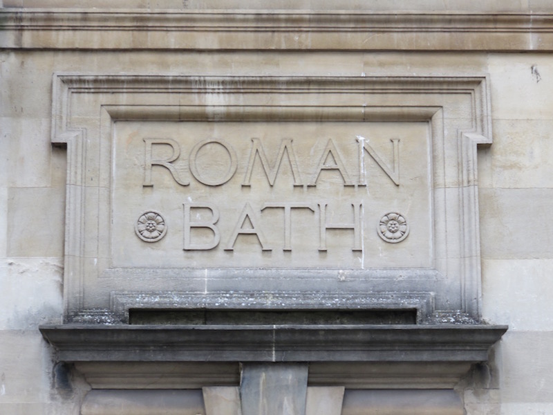 &ldquo;Roman Bath&rdquo; carved into the Bath stone