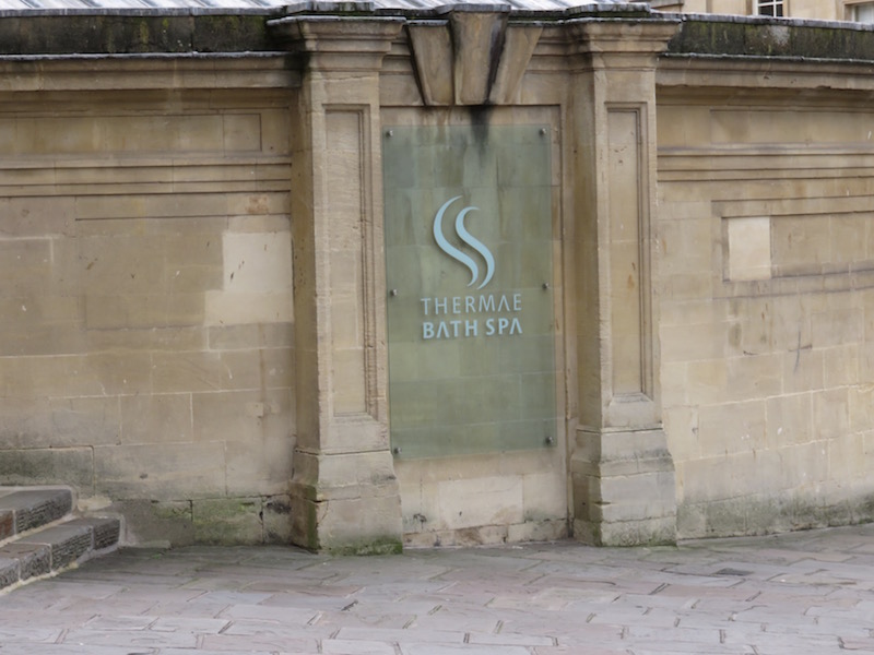Modern signage for the spa