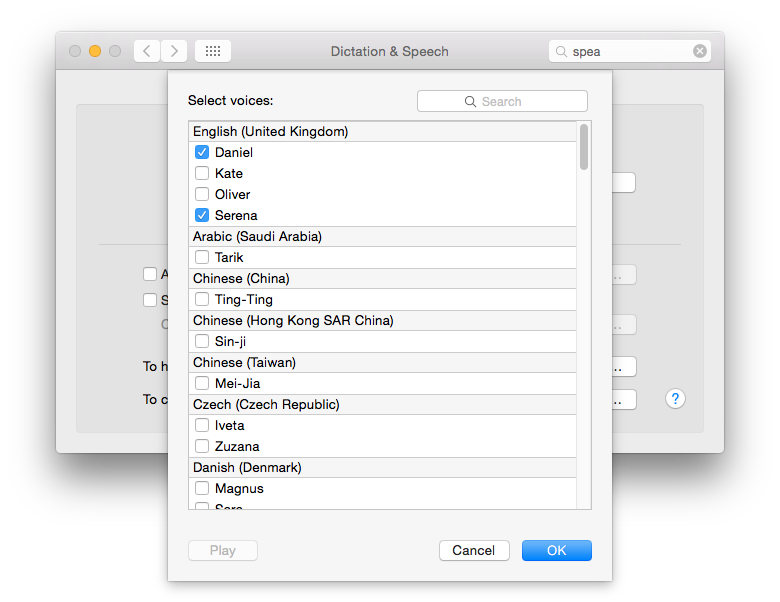 OS X 10 offers many languages