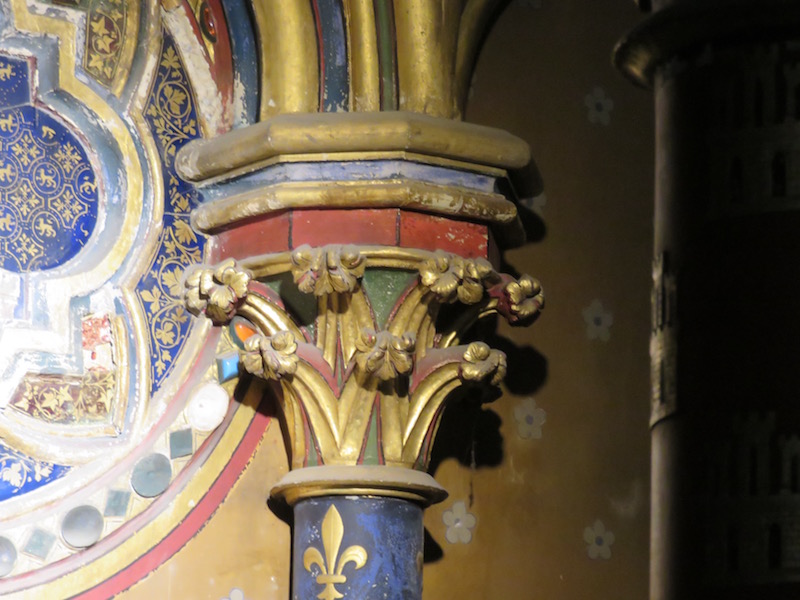 Detail of a column in the lower chapel
