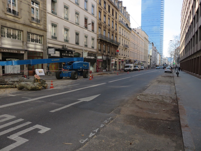 Cours Lafayette, now treeless in Lyon.